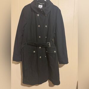 WORTHINGTON Women PLUS 3x double breasted military style Peacoat Wool blend